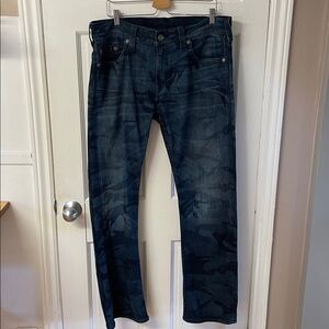 True Religion Bobby Straight Leg Blue Camo Jeans men’s size 38